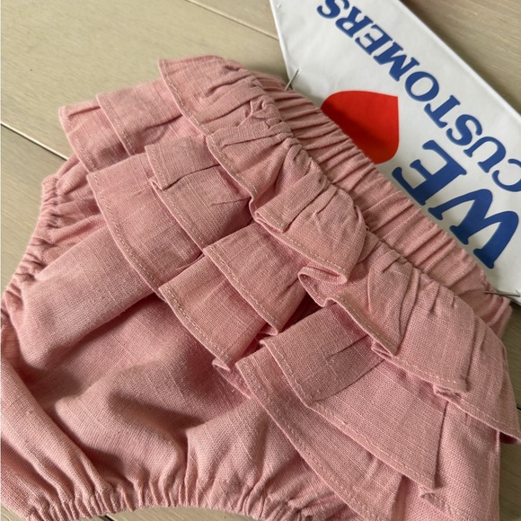 Pink Ruffled Kids Outfit - Picture 2 of 4